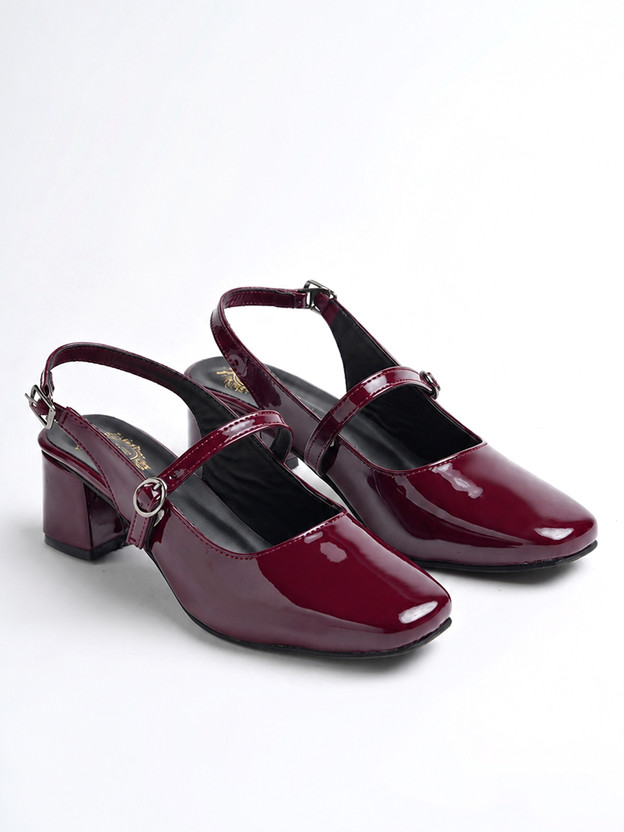 SHOETOPIA SHOETOPIA Women Heels(Burgundy , 8) - Flipkart Deal
