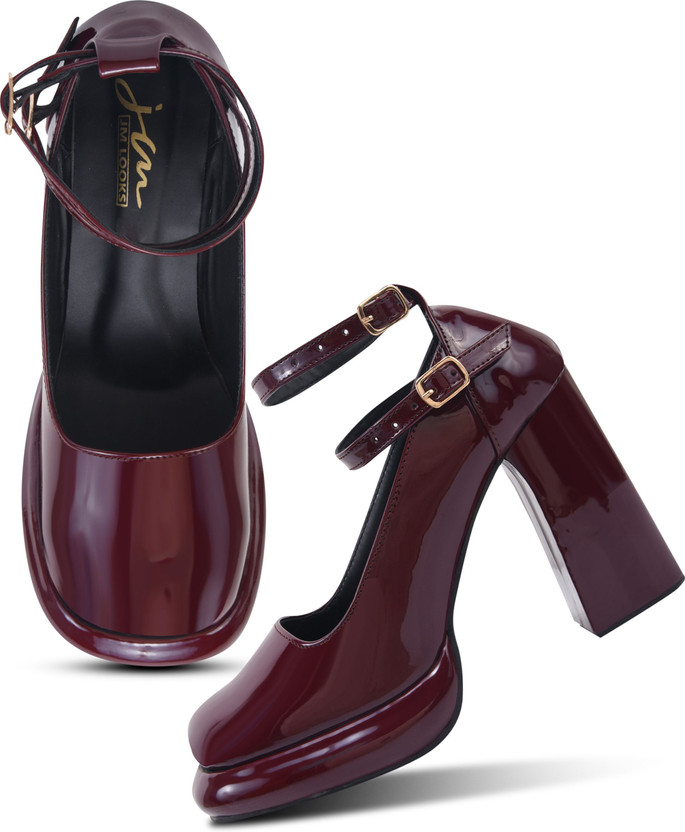 jm jm looks Women Heels(Maroon , 5) - Flipkart Deal
