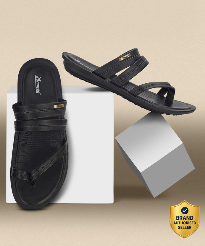 Paragon PUK2224G Men's Slip-on Black Sandals for Men | Comfortable Sole(Black ,8 Men Flats(Black , 9)