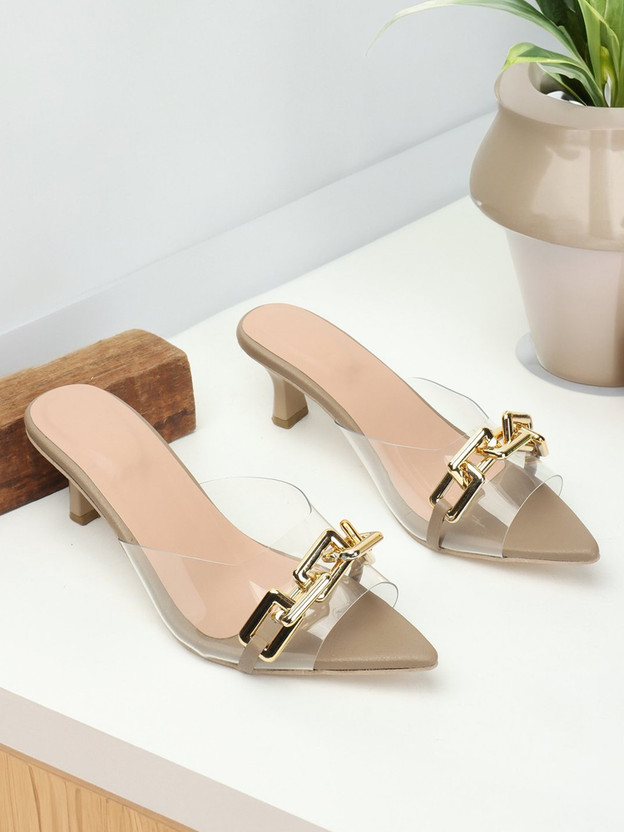Avivastyle Women Heels(Beige , 4)