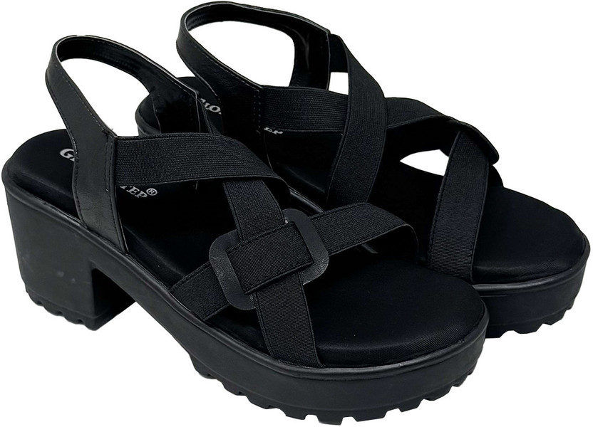 GLOBAL GLOBAL STEP Women Heels(Black , 5) - Flipkart Deal