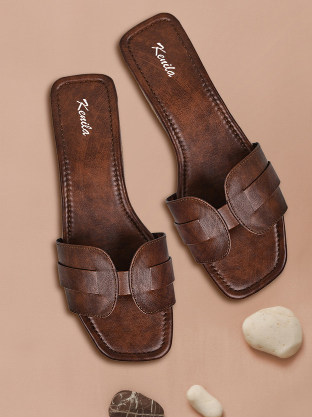 Kenila Women Flats(Brown , 5)