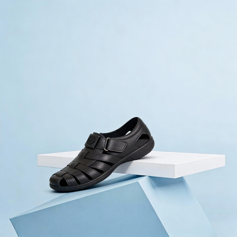 AJANTA Men Sandals(Black , 10)