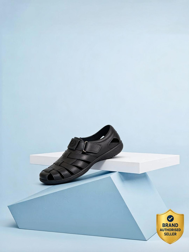 AJANTA Men Sandals(Black , 10)