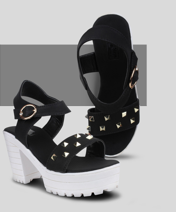 black wedge heel shoes