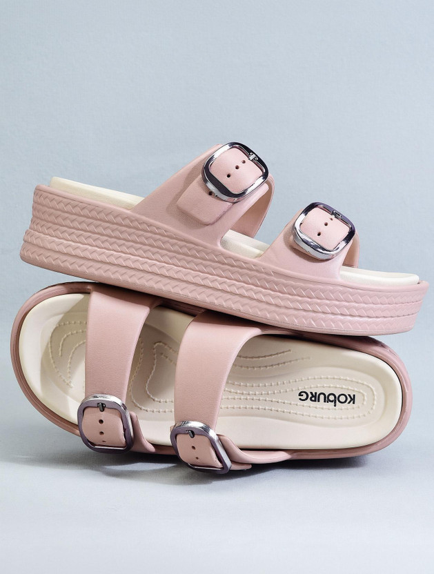 Koburg Koburg Diva Sandal|Durable|Lightweight|Daily|Stylish l Antiskid|Comfortable KS-444 Women Heels(Pink, Beige , 4) - Flipkart Deal