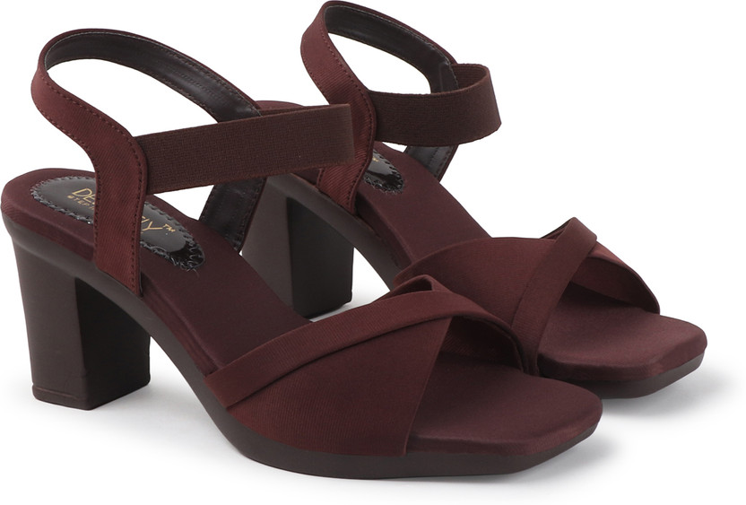 DELY BELY Women Heels(Maroon , 4)