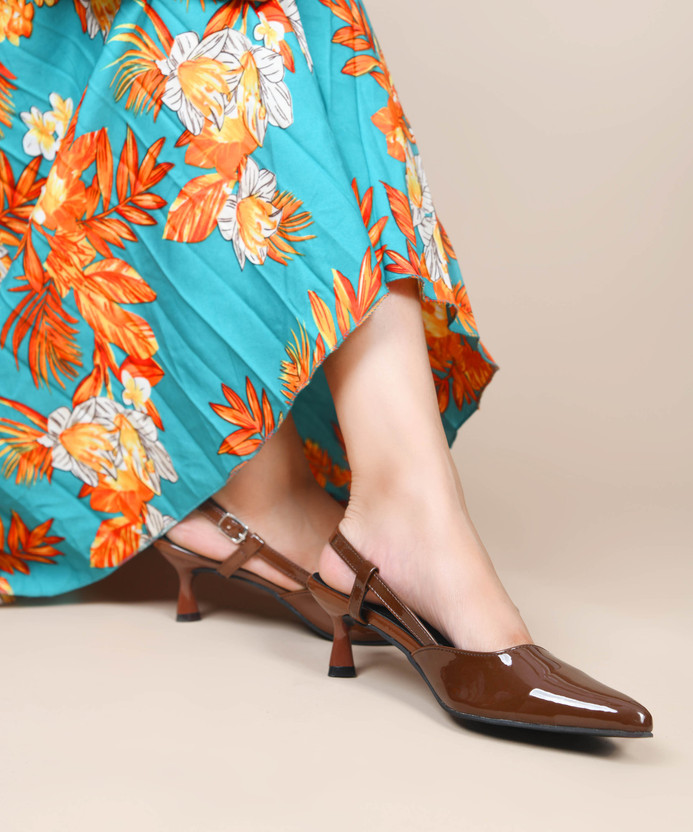 jm looks Women Heels(Brown , 5)