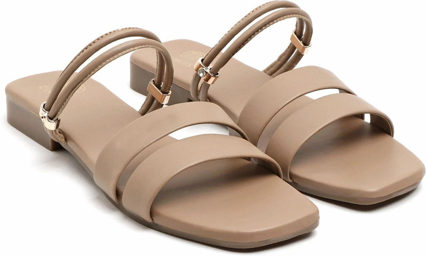 Zubits Women Flats(Beige , 5)