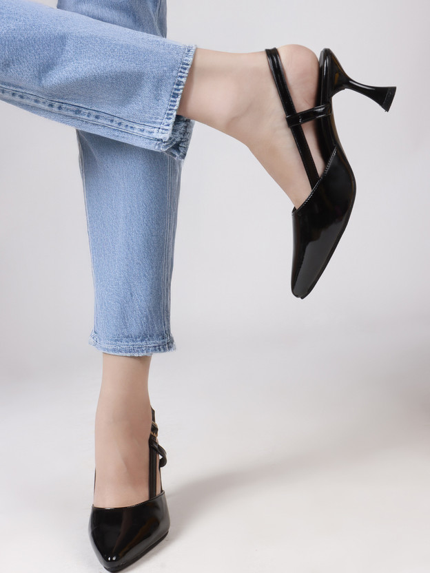 DELY BELY Women Heels(Black , 7)