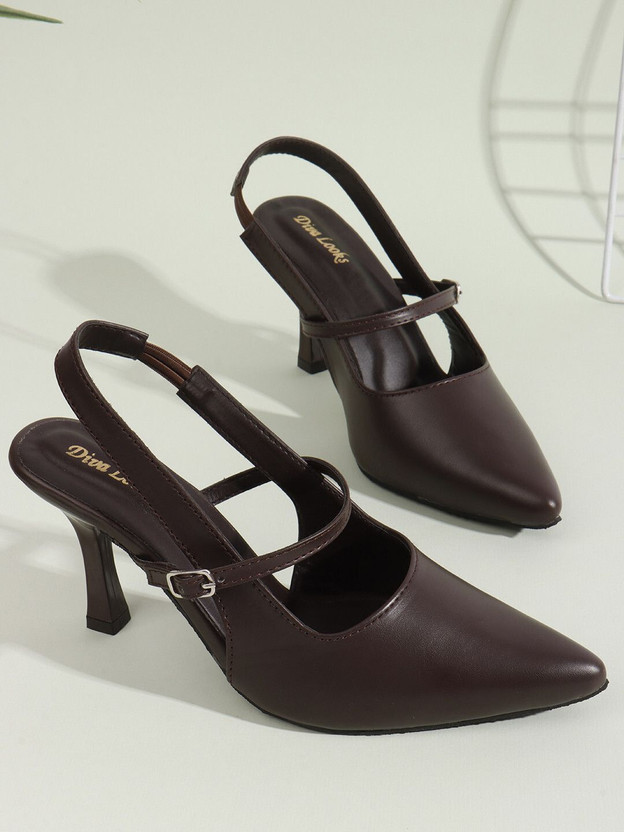 Diva looks Women Heels(Brown , 5)