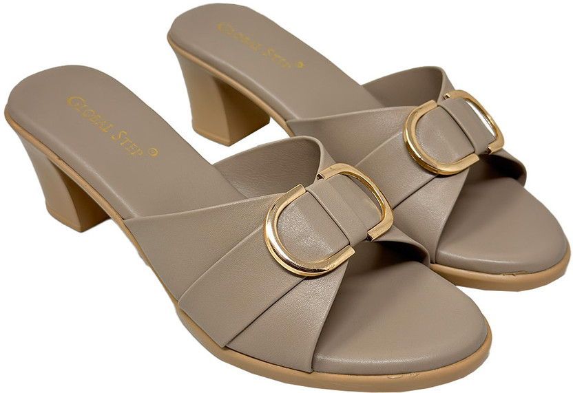 GLOBAL GLOBAL STEP Women Heels(Grey , 8) - Flipkart Deal