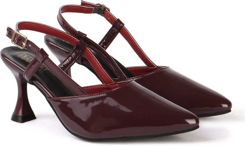 DELY BELY Women Heels(Maroon , 8)