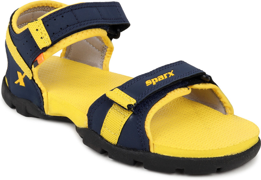 Navy Blue Yellow Floater Sandals Women 