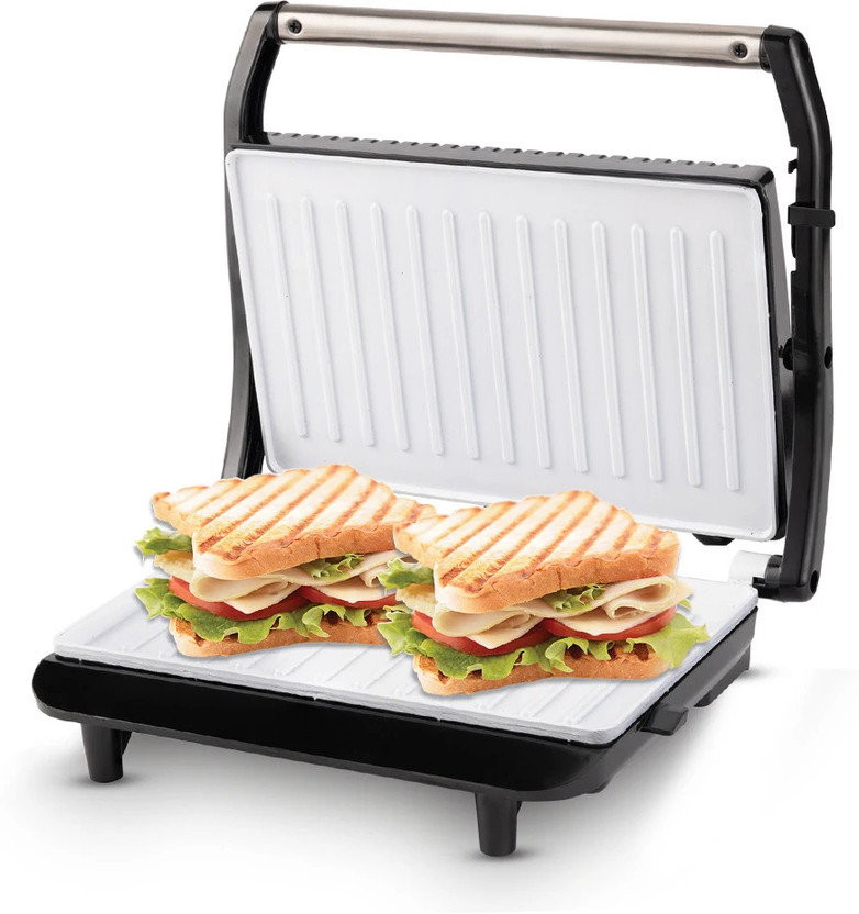 KENT Sandwich Maker,Non-toxic ceramic coat,Toast, Roast,Automatic Temperature Cut Off Grill Sandwich Maker(White, Black)