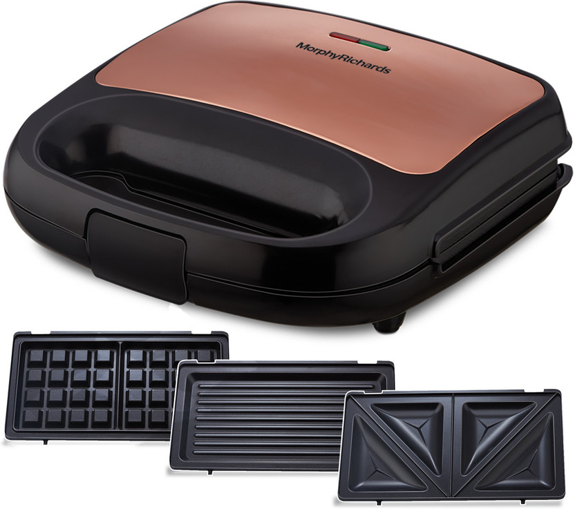 Morphy Richards by BAJAJ ELECTRICAL LUXE TWG Grill, Toast, Waffle(ROSEGOLD, Black)