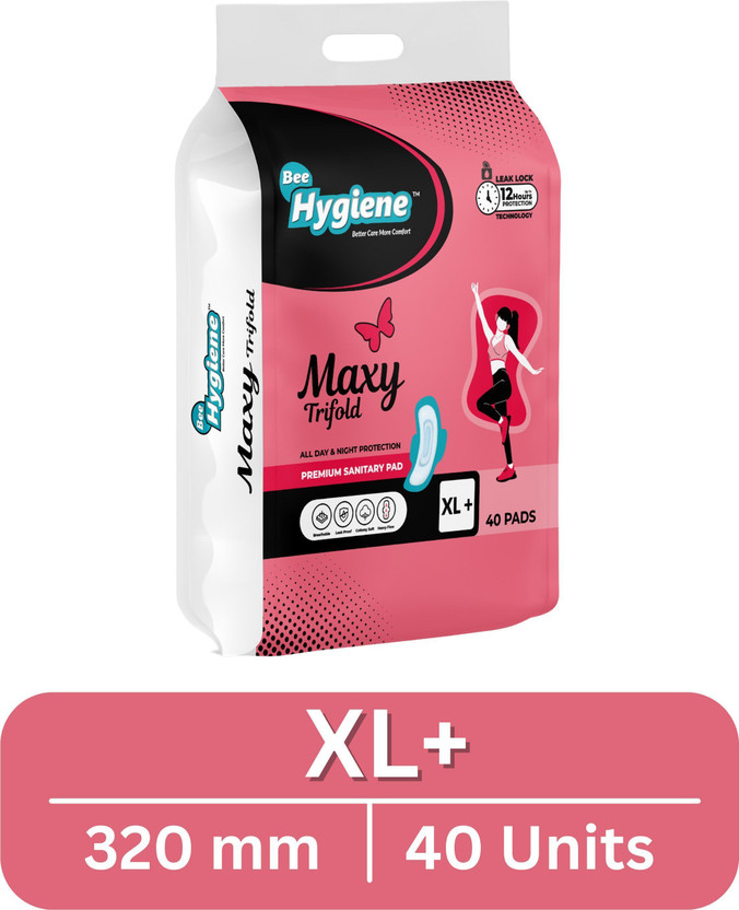 bee hygiene MAXY TRIFOLD XL+ Sanitary Pad(Pack of 40)