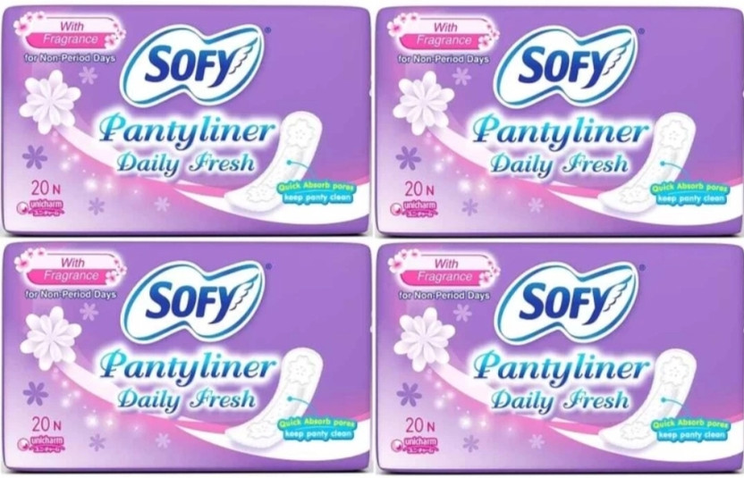 SOFY Daily Fresh Panty Liner - 20+20+20+20 Pieces Pantyliner (Pack of 4) Sanitary Pad(Pack of 4)