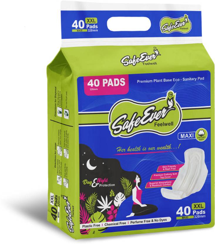 Safeever XXL Jumbo Sanitary Pads For Heavy Flow (Pack of 1) 40 Pads