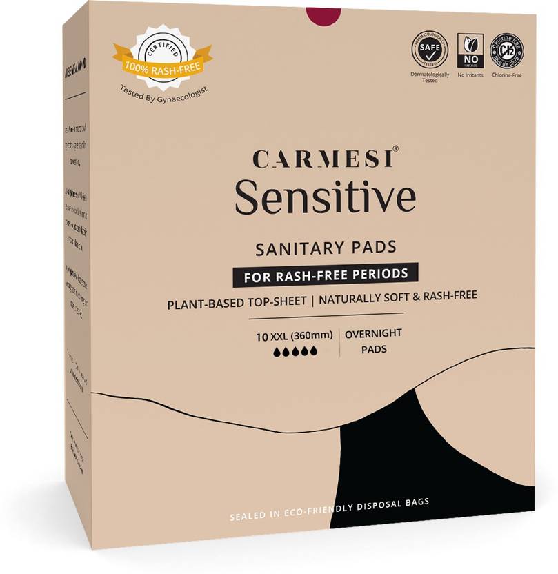 Carmesi Sensitive Sanitary Pads for RashFree Periods (10 XXL) Sanitary Pad Buy Women