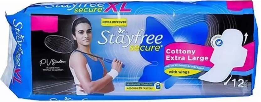 STAYFREE Secure Cottony Extra Large XL (12 pads ) Sanitary Pad