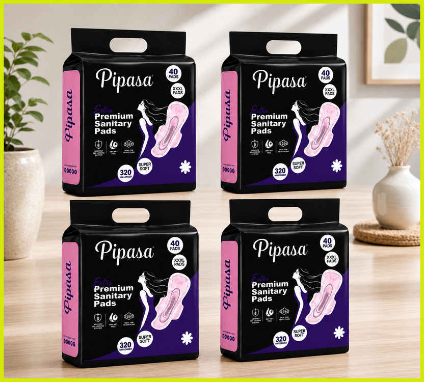 pipasa pipasa 120 Pcs Comfortable Feminine Hygiene Pads with Extra Long Protection Design Sanitary Pad(Pack of 4) - Flipkart Deal