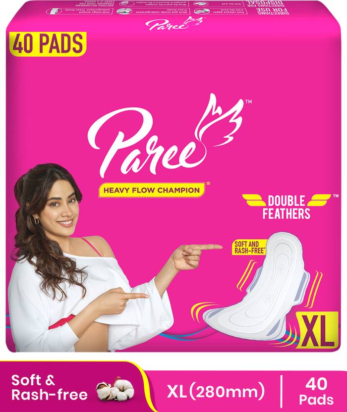 Paree Soft & Rash Free XL Sanitary Pad, With 3 Seconds Absorption for
