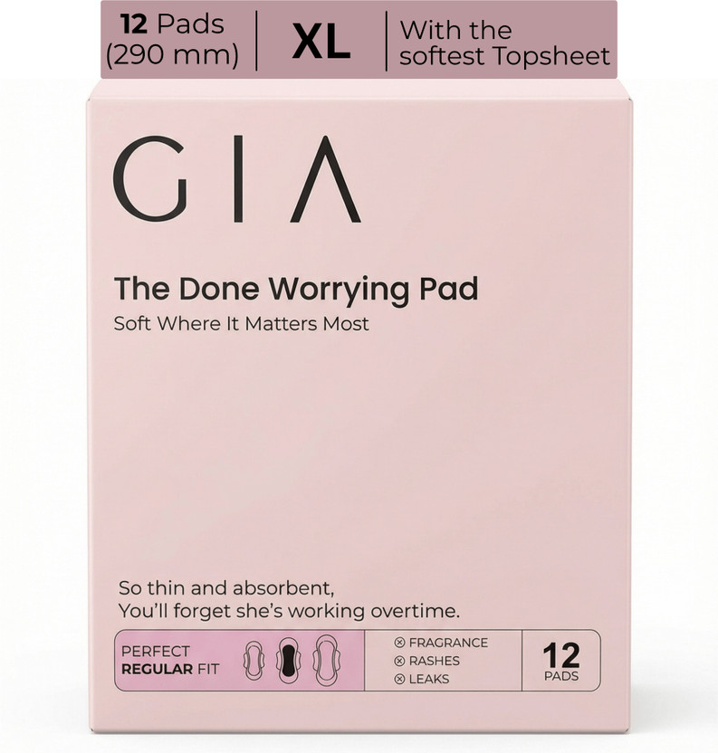 gia Ultra Thin 290mm XL, Medium Flow, Soft, Leak/Rash Free Sanitary Pad(Pack of 12)