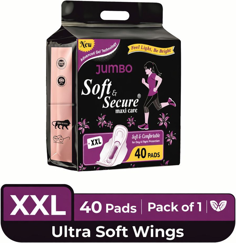 soft & secure Period Care XXL Dry Soft Cover Sanitary Pad(Pack of 40)