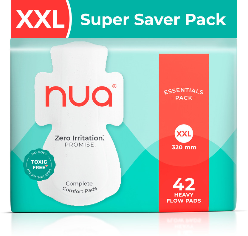 Nua XXL Essentials Pack Heavy Flow Pads Sanitary Pad(Pack of 42)