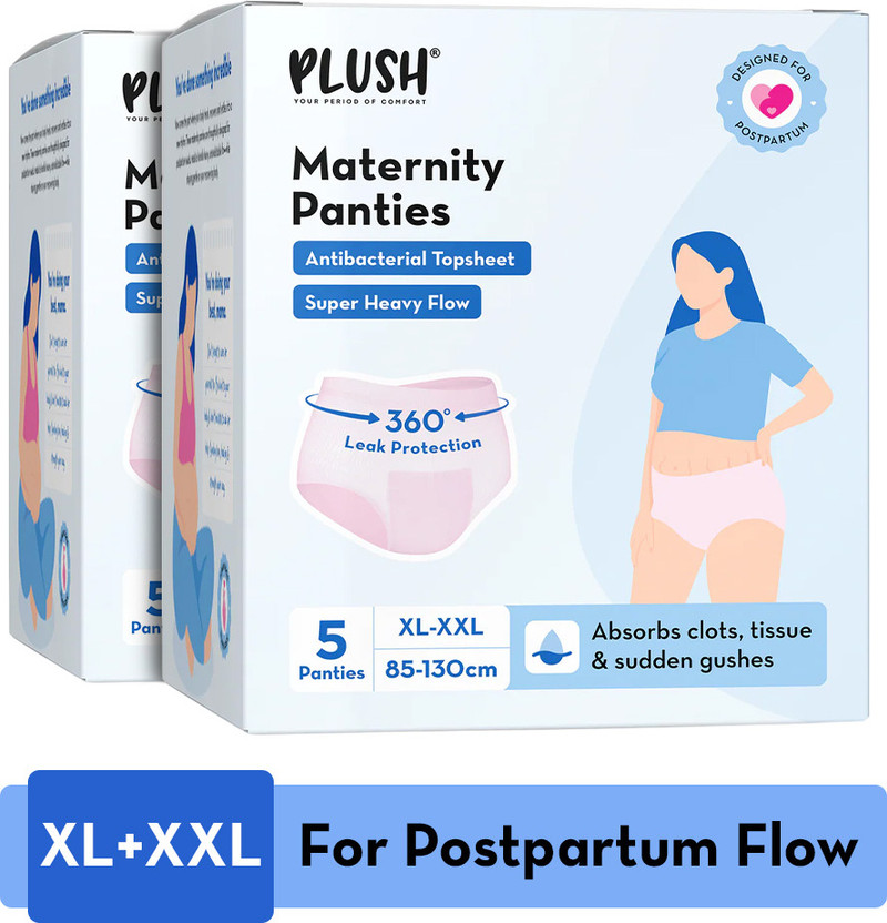 PLUSH PLUSH Maternity Period Panty XL/XXL (85-130cm) | Heavy Postpartum Flow (Pack of 10) Sanitary Pad(Pack of 10) - Flipkart Deal