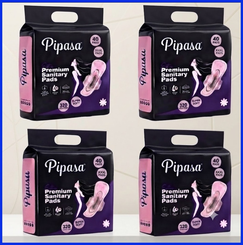 pipasa Comfortable Feminine Hygiene Pads with Long Lasting Dry Surface Sanitary Pad(Pack of 120)