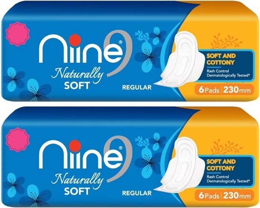 nine Naturally Soft Regular 230 mm 6+6 Pads Sanitary Pad Buy Women