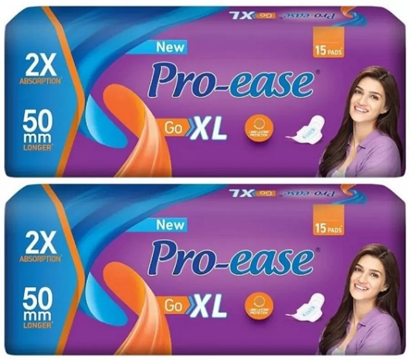 Pro-ease Secure Cottony XL Wings Sanitary Pad Sanitary Pad (Pack of 2) Sanitary Pad(Pack of 2)