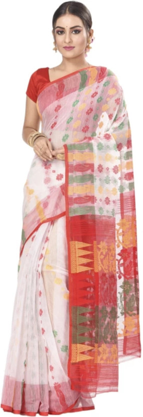 ASIMA ASIMA TEXTILE Self Design Jamdani Handloom Cotton Silk Saree(Multicolor) - Flipkart Deal