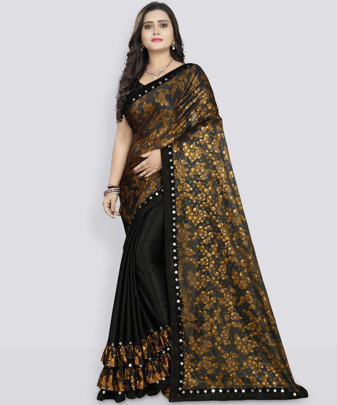 Jiyan Fashion Retail Floral Print Bollywood Lycra Blend Saree(Multicolor)