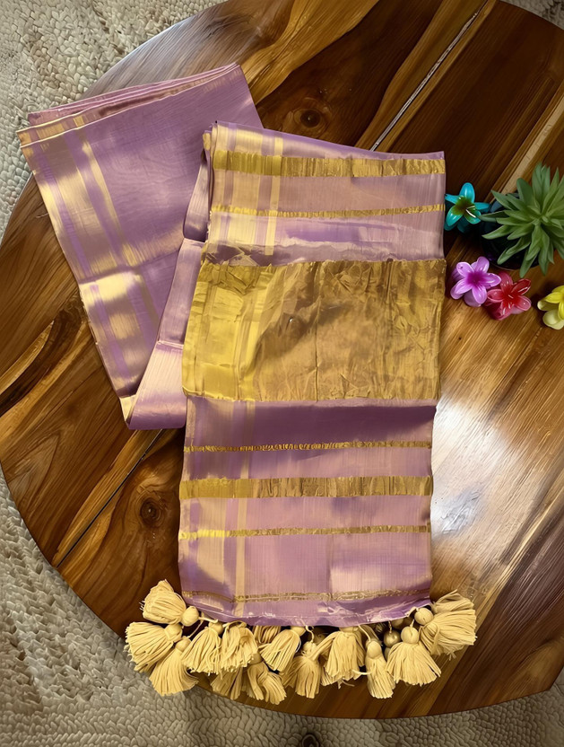 Adwaita Adwaita Global Woven Jamdani Handloom Tissue Saree(Purple) - Flipkart Deal