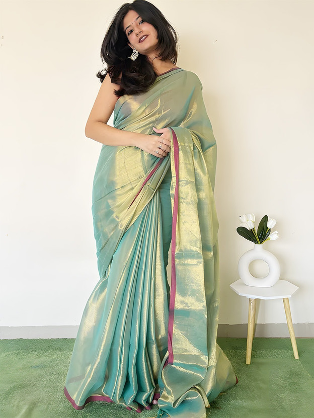 online online saree hut Woven Kanjivaram Pure Silk Saree(Green) - Flipkart Deal
