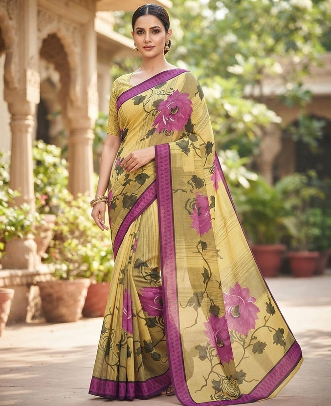 Ashwin Ashwin online shopping Mall Digital Print Madurai Georgette Saree(Multicolor) - Flipkart Deal