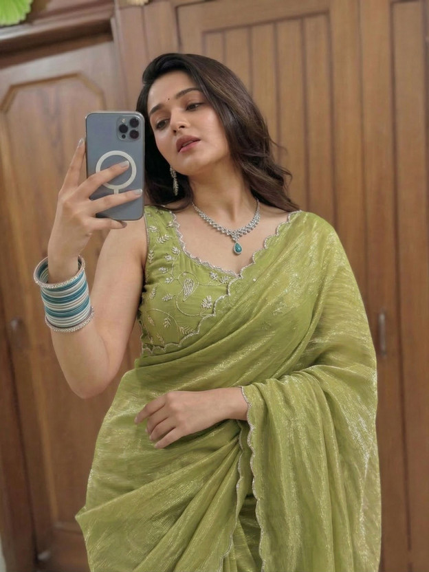 Shilpa Fashion Embellished Daily Wear Organza Saree(Light Green)