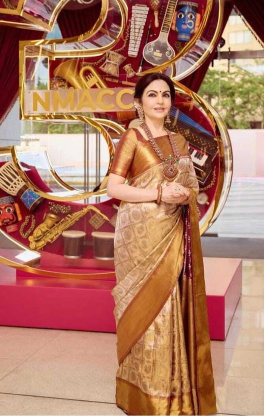 Vashiga Vashiga enterprises Woven Banarasi Cotton Silk Saree(Gold) - Flipkart Deal