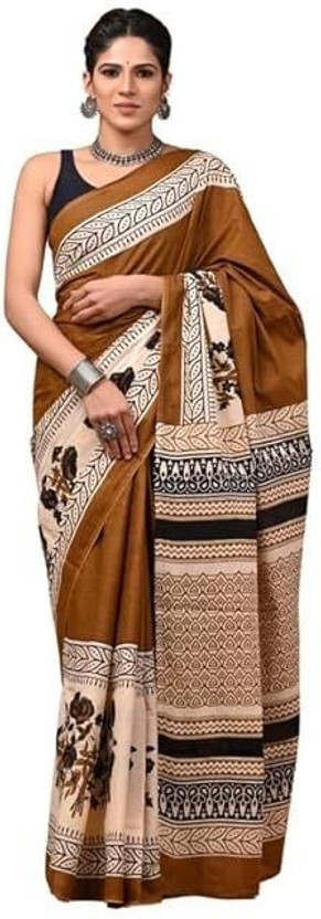Tetarwal Tetarwal Floral Print Daily Wear Pure Cotton Saree(Multicolor) - Flipkart Deal