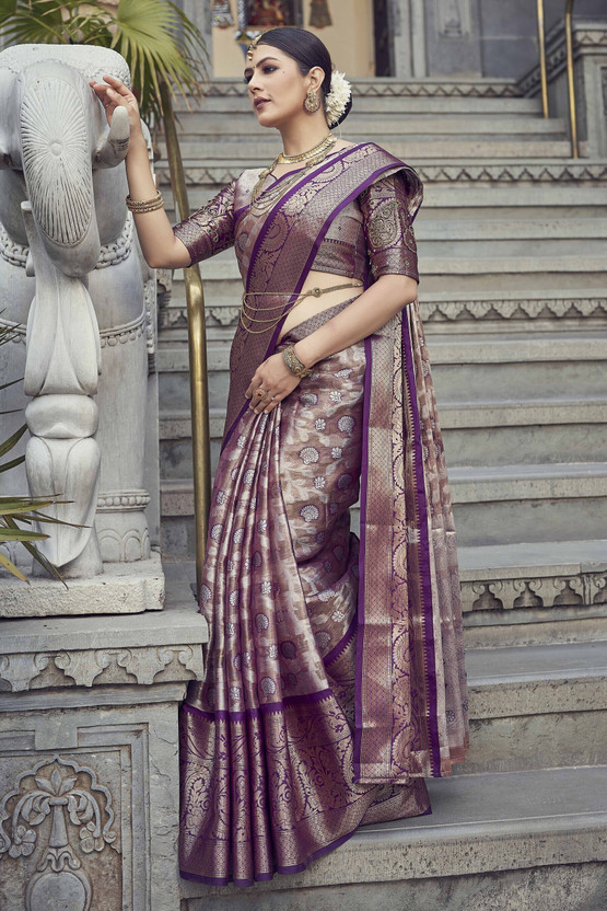 Tankori Woven Kanjivaram Tissue Saree(Magenta)