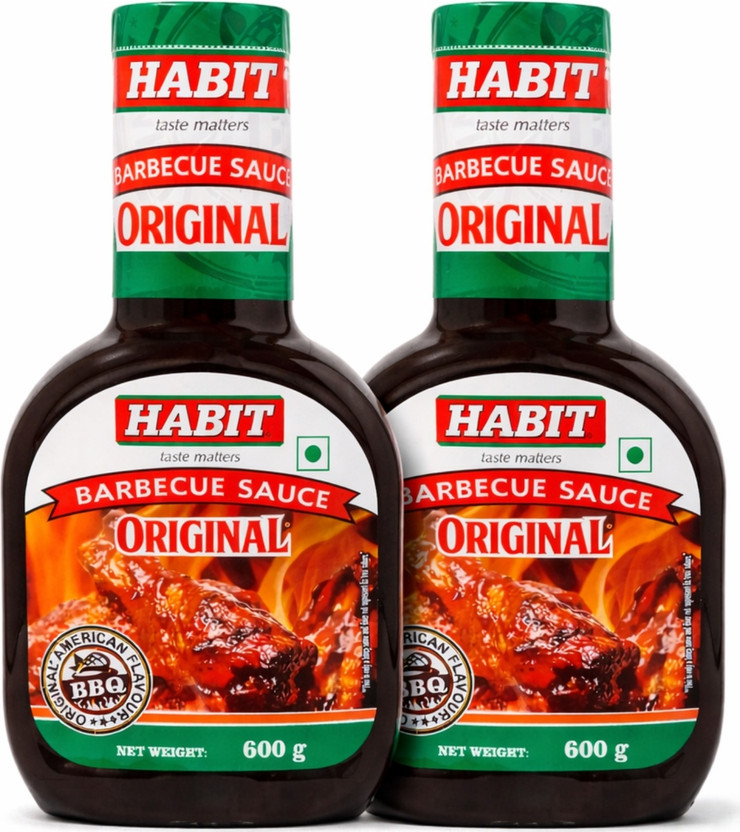 HABIT Barbecue Sauce Sweet & Tangy Flavor 600g x Pack of 2 | Ideal for Grilling Sauce(2 x 600 g)