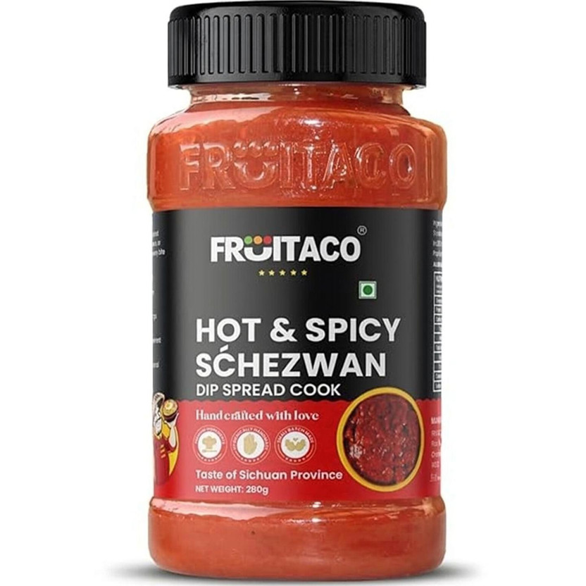 fruitaco Schezwan Chutney Sauce | Fiery Dip, Spread & Cooking Sauce | Sauce(280 g)
