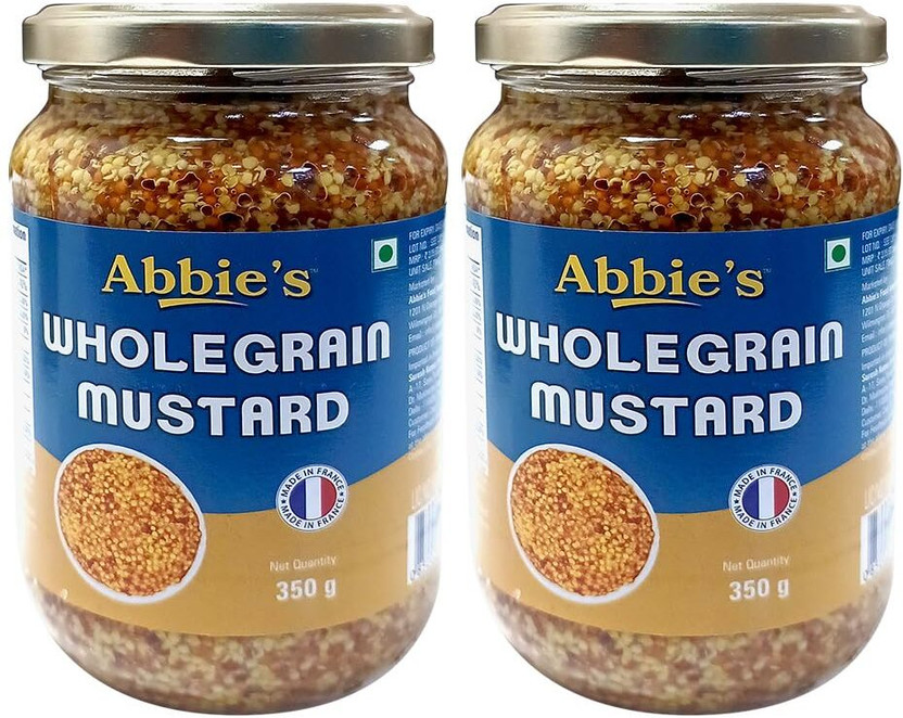 Abbie's Wholegrain mustard 350g pack of 2 for salad dressing and marinades Mustard(2 x 175 g)