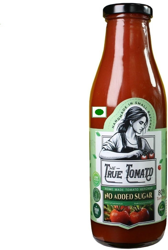 The True Tomato Sugar Free Tomato Ketchup more than 85% Fresh Tomatoes No Oils Ketchup(550 g)