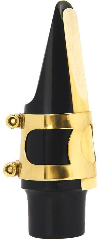 perlman Saxophone Mouthpiece Plastic with Cap Metal Saxophone Mouthpiece Alto Saxophone(Black)
