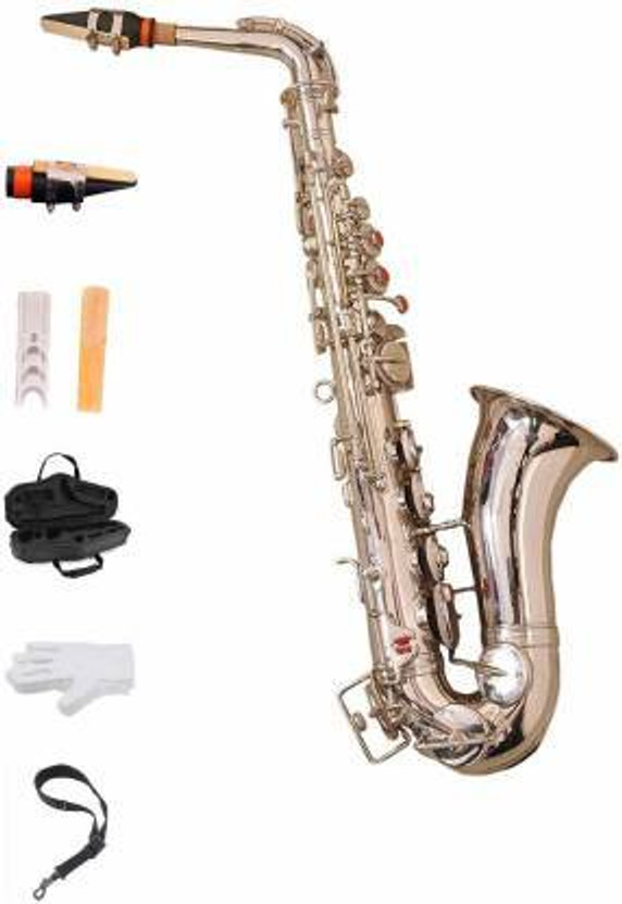 BAKHE HUB s01 Alto Silver Saxo phone Alto Saxophone(Silver, Sax Case Included)
