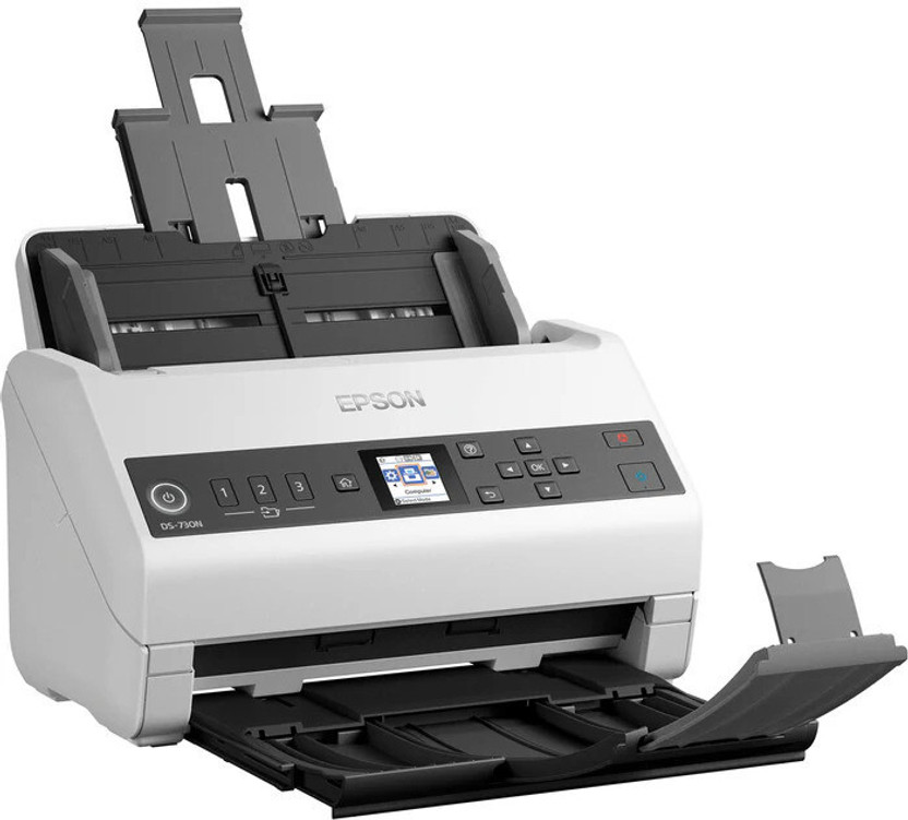 Epson - WorkForce DS-730N Network Color Document Scanner(White)